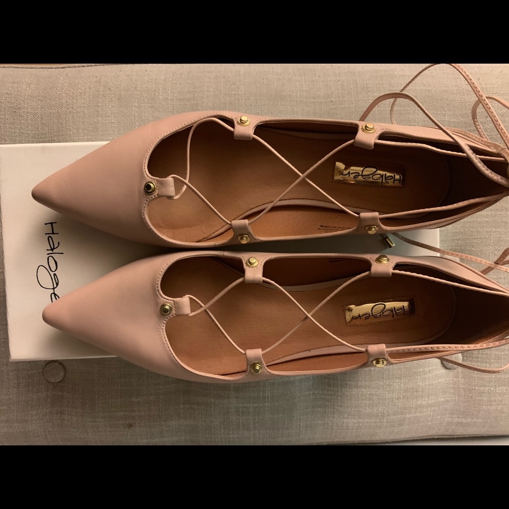 Halogen Lace Up Flats Rose Color Size 9.5 New